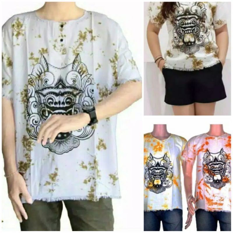 BAJU BARONG BALI DEWASA XL PUTIH ATASAN BAJU BALI BARONG PRIA WANITA