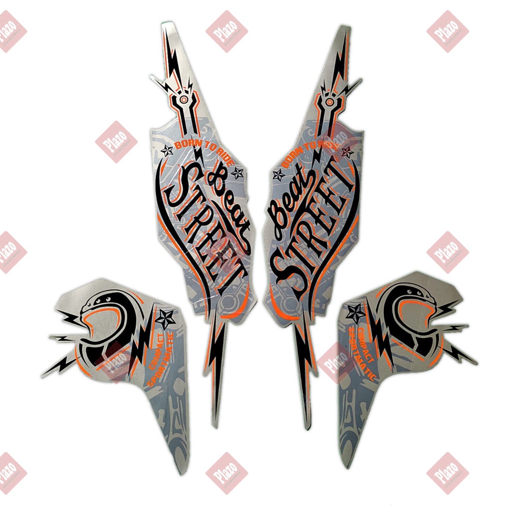 stiker motor / striping lis honda beat street 2019 silver