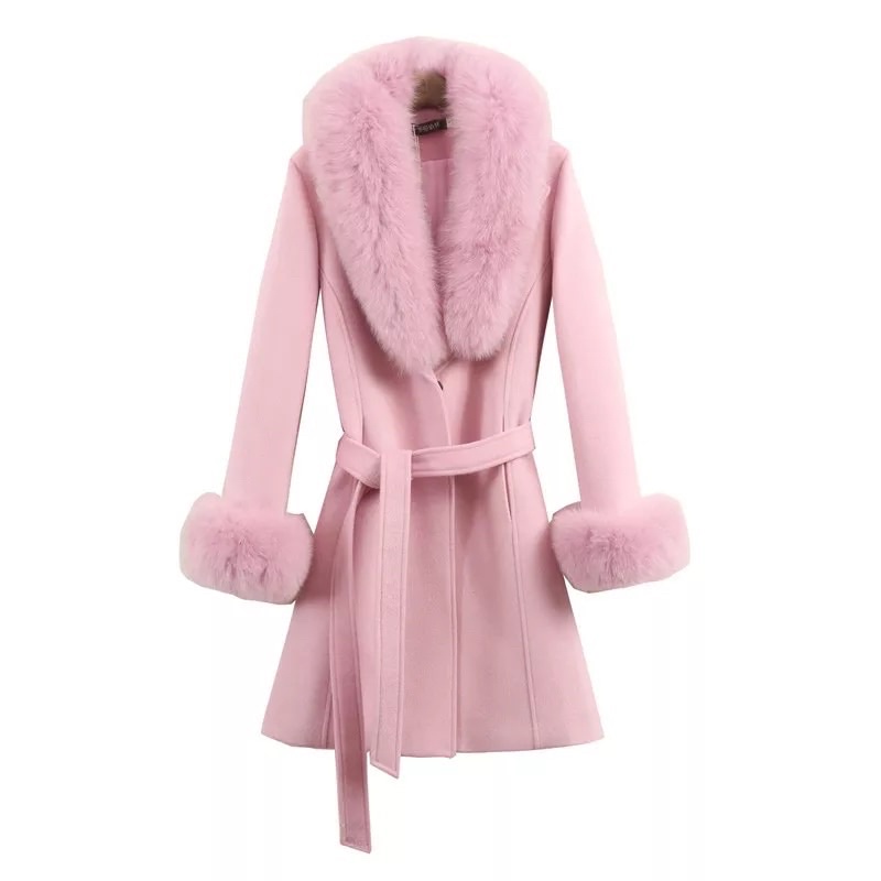 Winter Wool Fur Coat for Woman Coat Wol Bulu Wanita