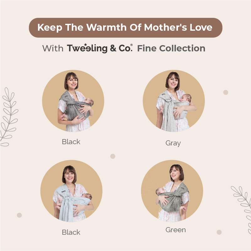 Tweeling &amp; Co. Fine Collection Baby Sling - Kain Gendongan Bayi Ring Sling /Gendongan Ring Sling