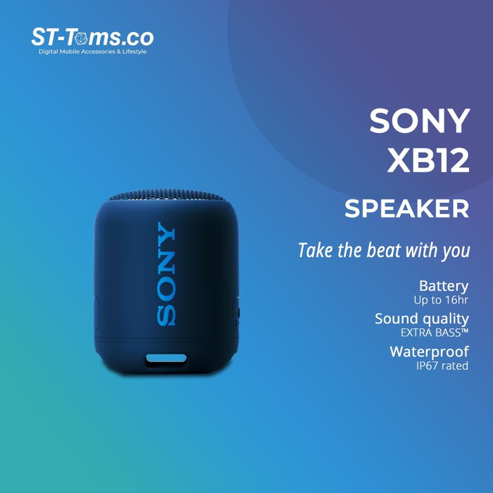 Sony SRS XB12 XB 12 Extra Bass Portable Bluetooth Speaker Blue pb