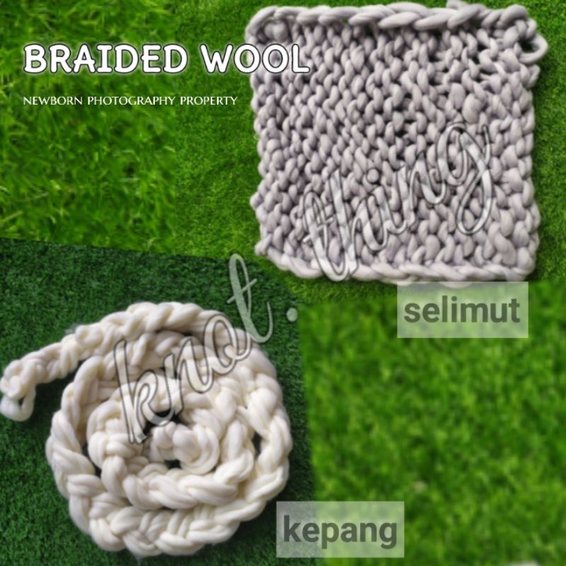 wool kepang newborn photography property | braided wool | prop newborn photography