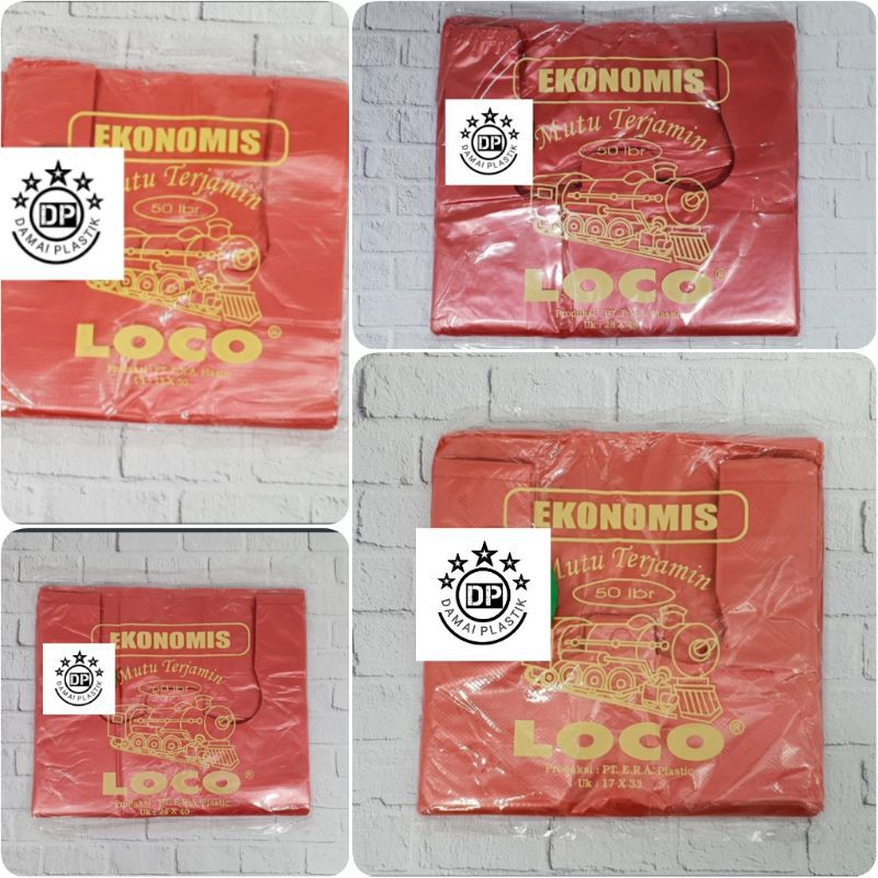 Kantong Plastik Loco Merah Bening Putih Ekonomis 15 17 24 28 Kacer