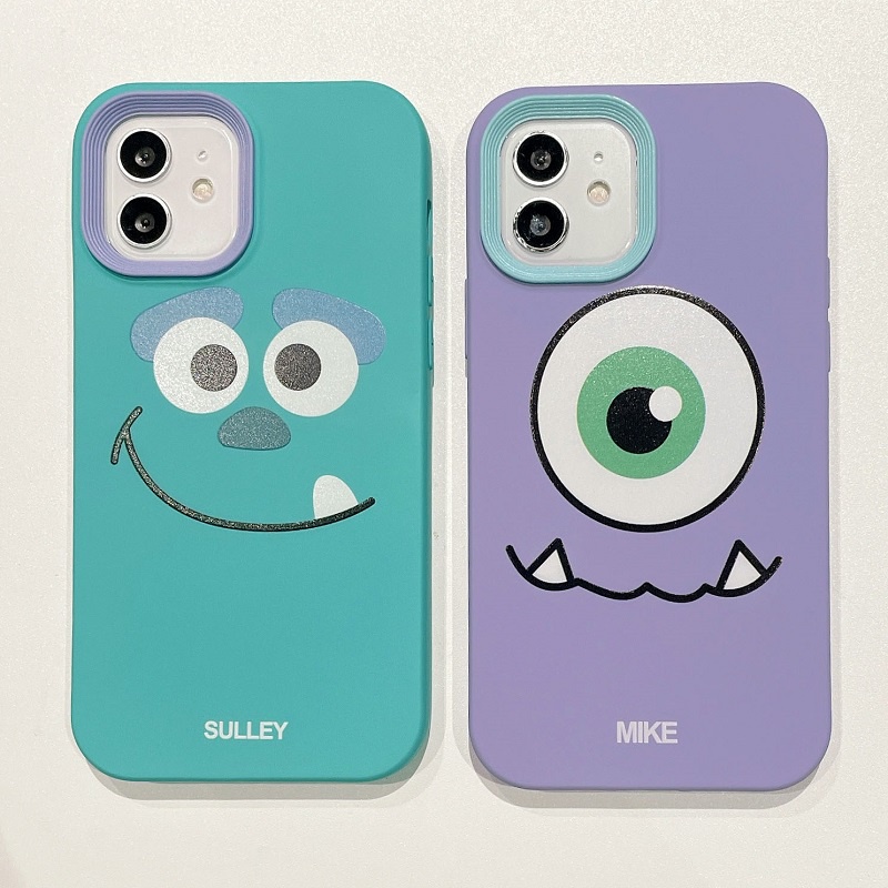 Case Pelindung anti Jatuh Desain Mata monster Biru Untuk iPhone 13 11 12 Promax xr 7 8 plus