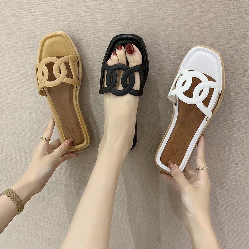 Sandal Slop Wanita Fashion Casual Slip On Trendy Tmall88