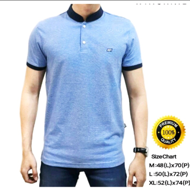 DDZ Kaos Polo Shirt Pria Kerah Sanghai BIRU MUDA / Kaos Kerah Pria / Baju Polo Pria / MURAH LEBAY