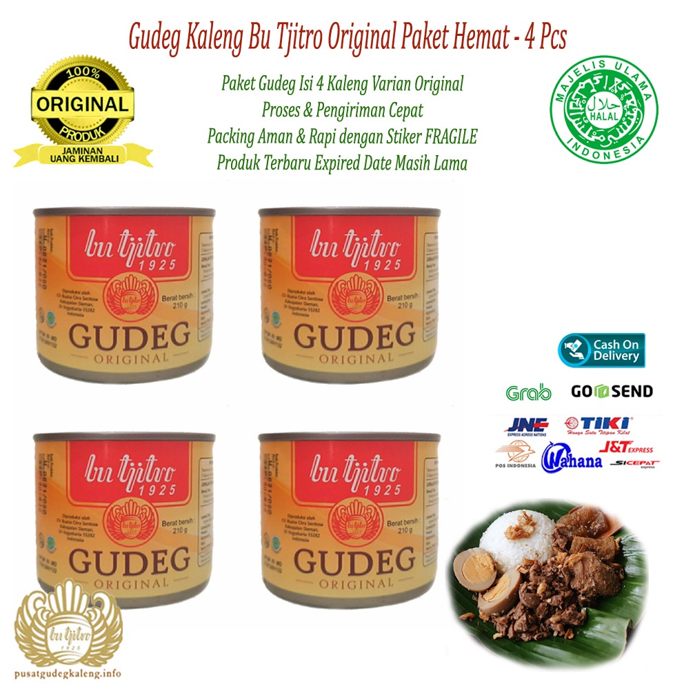 Gudeg Kaleng Bu Tjitro Original Paket Hemat Special Promo - Isi 4Pcs