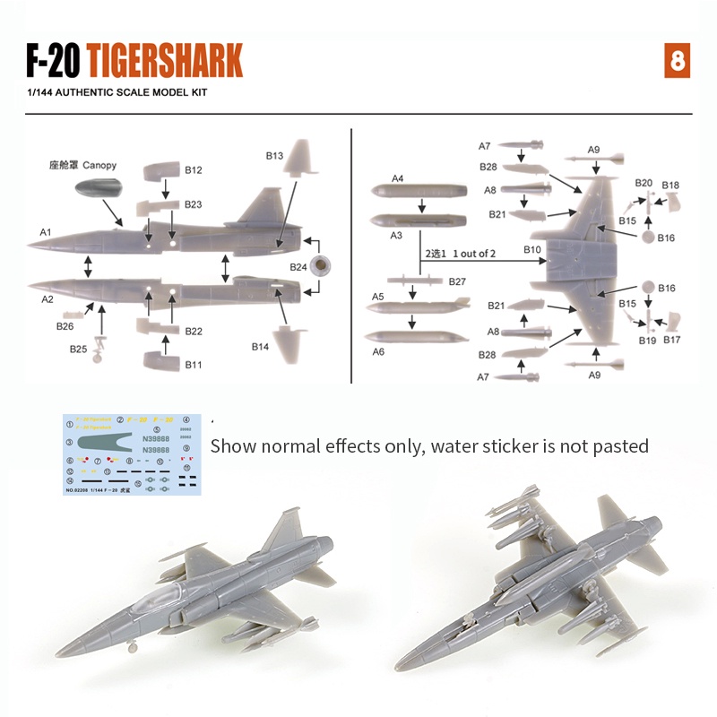 Miniatur Pesawat Tempur USA F15C Eagle F16XL F / A-18 Hornet F-20 Tigershark Bahan Plastik Skala 1 / 144 Untuk Koleksi