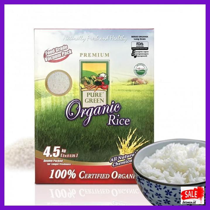 

Rasbeputih- Pure Green Beras Organik 4.5Kg - Long Grain -Aslii.