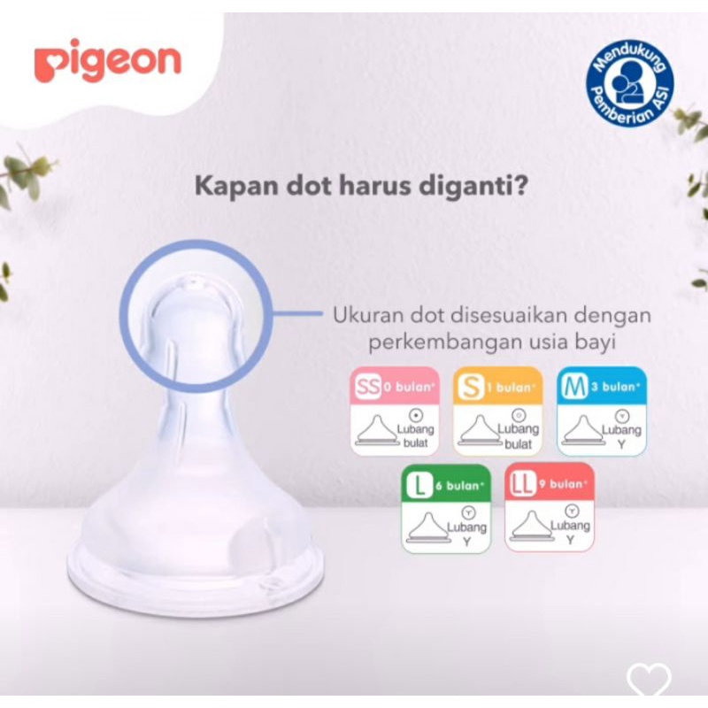 PIGEON Botol Susu Wide neck Wideneck Peristaltic Plus 160ml  ganti Nipple size S, M dan L