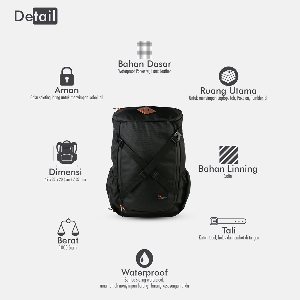 Tas ransel Backpack urban factor - Stocky | Tas laptop