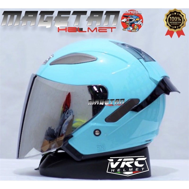 HELM CENTRO VRC SOLID/POLOS (paket ganteng spoiler kaca flat venom iridium)-Tosca spoiler