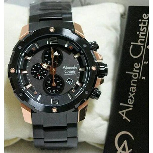 Super Sale ALEXANDRE CHRISTIE AC6410 MC / AC 6410 ROSEGOLD BLACK Ready Stock