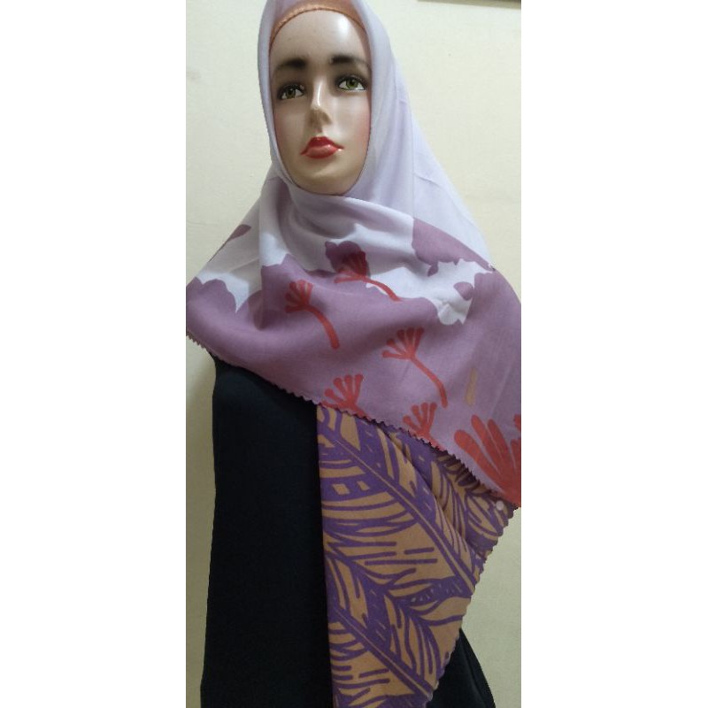 jilbab segiempat motif azara lasercut