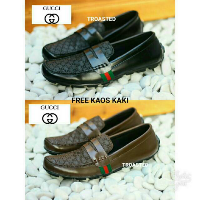 Sepatu Gucci Casual Pria Moccasin Slip on Bandung