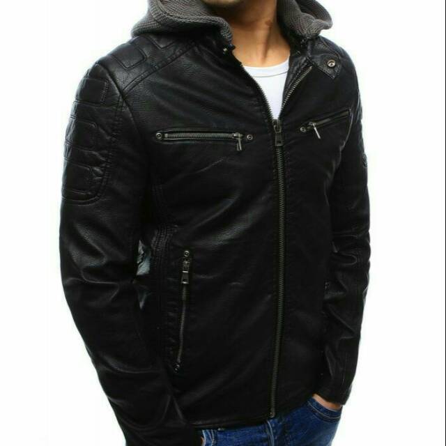 new leather jaket hoodie