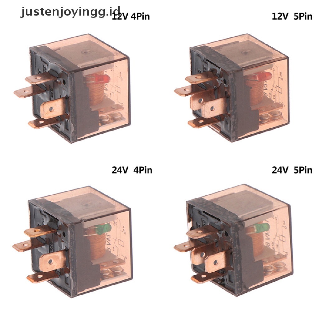 // justenjoyingg.id // Waterproof Automotive Relay 12/24V 80A 4/5Pin SPDT Car Control Device Car Relays ~