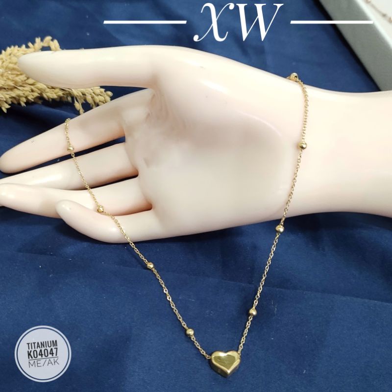 Kalung Titanium Love Rantai Biji Lada K04047