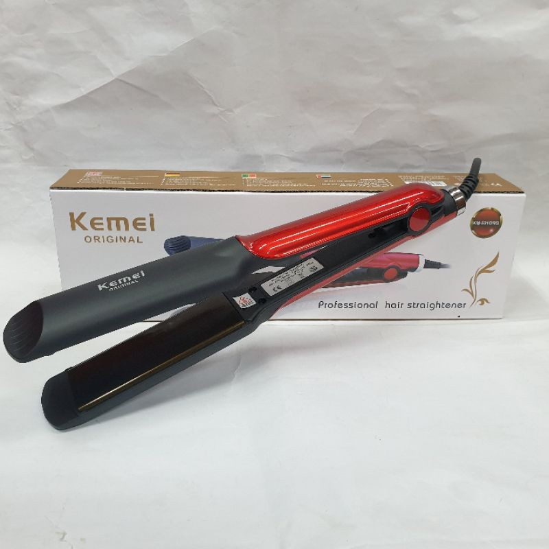 Alat Catok Rambut Kemei Km 531 Hair straightener Original Temperatur Suhu Plat Lebar