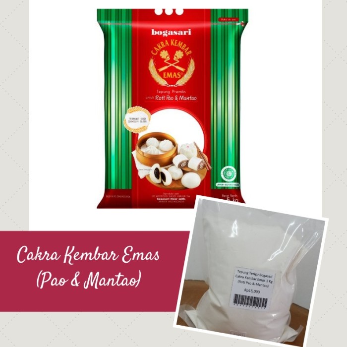 

hbt204tt Tepung Terigu Cakra Kembar Emas (Roti Pao & Mantao) 1Kg Da01D100