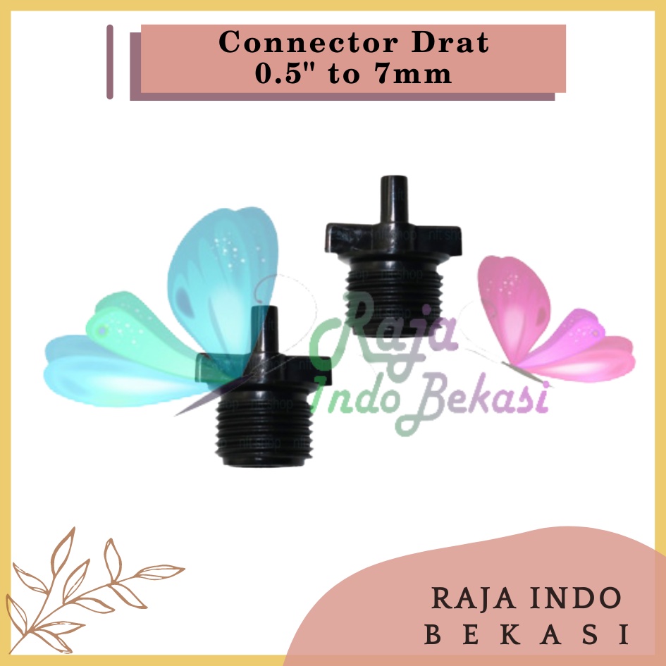 Connector Pipa 0.5 Inch Ke Selang 7mm Alat Siram Irigasi Taman