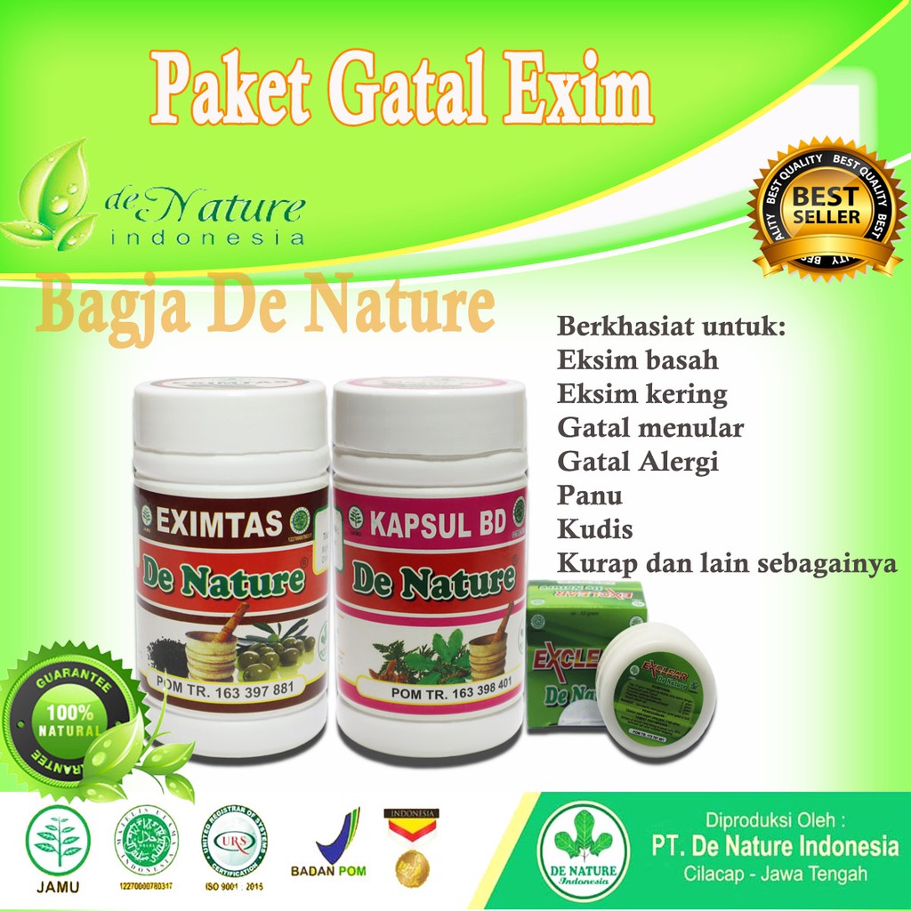 Obat Herbal Eksim Exim Kering Dan Basah Gatal Panu Kadas Kudis Koreng Gudik Kutu Air Bisul De Nature Shopee Indonesia