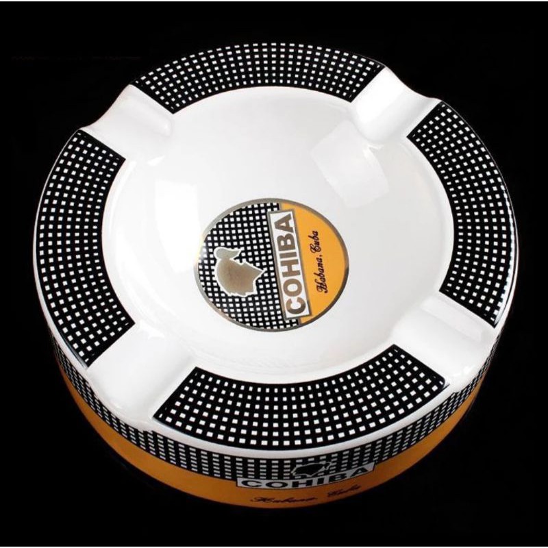 Cohiba Ceramic Ashtray Round Large Size 4 Holder, Asbak Keramik Cohiba, Asbak Ukuran Besar
