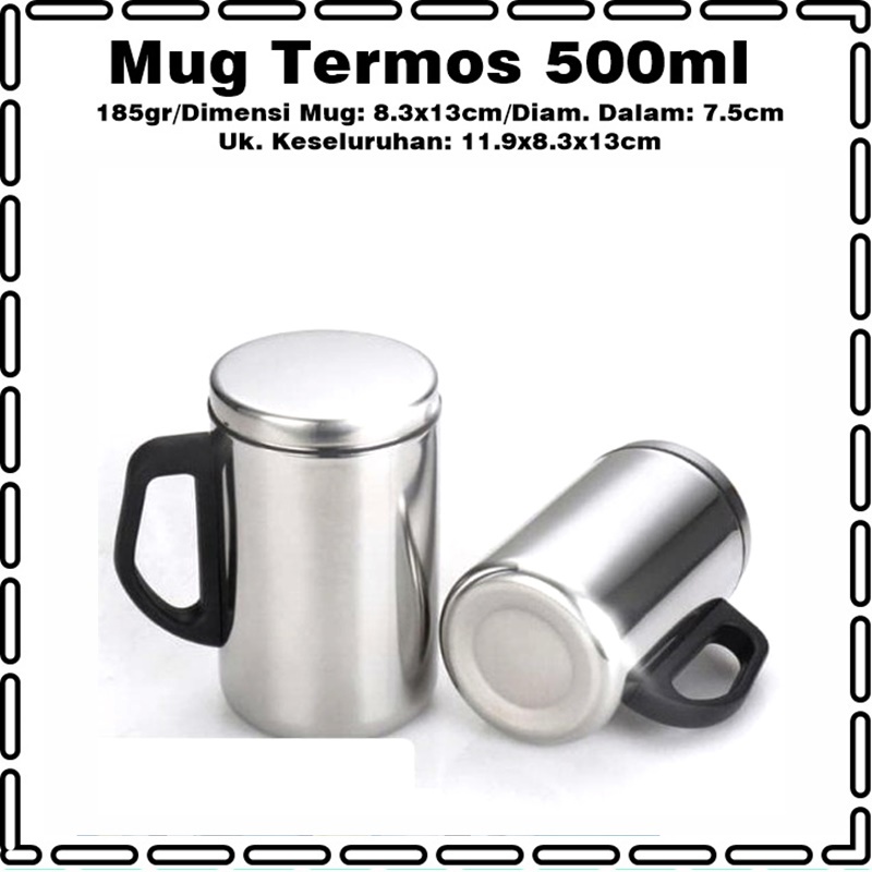 Mug Termos/Cangkir Tahan Panas Stainless 500ml