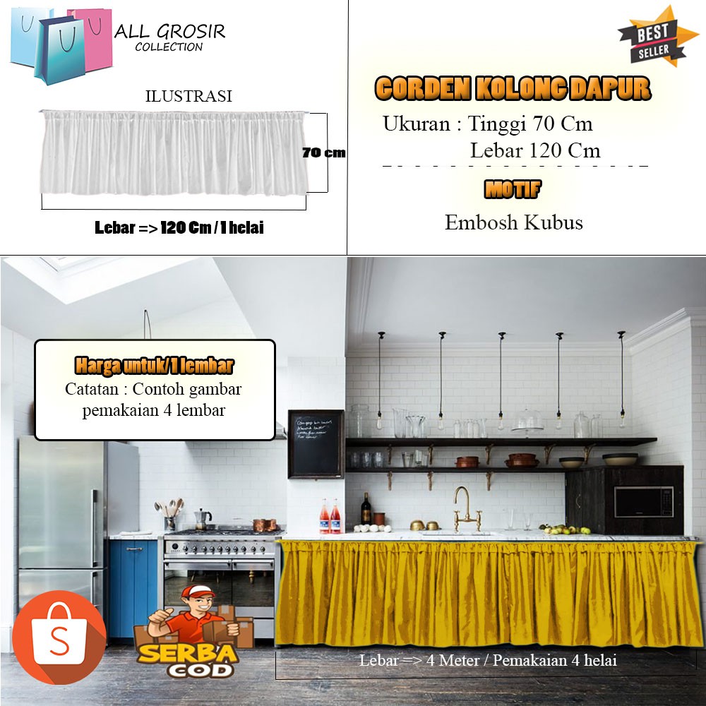 ( TERMURAH )Gorden kolong dapur / Gorden minimalis murah / Gorden embos murah / Gorden kolong murah-8