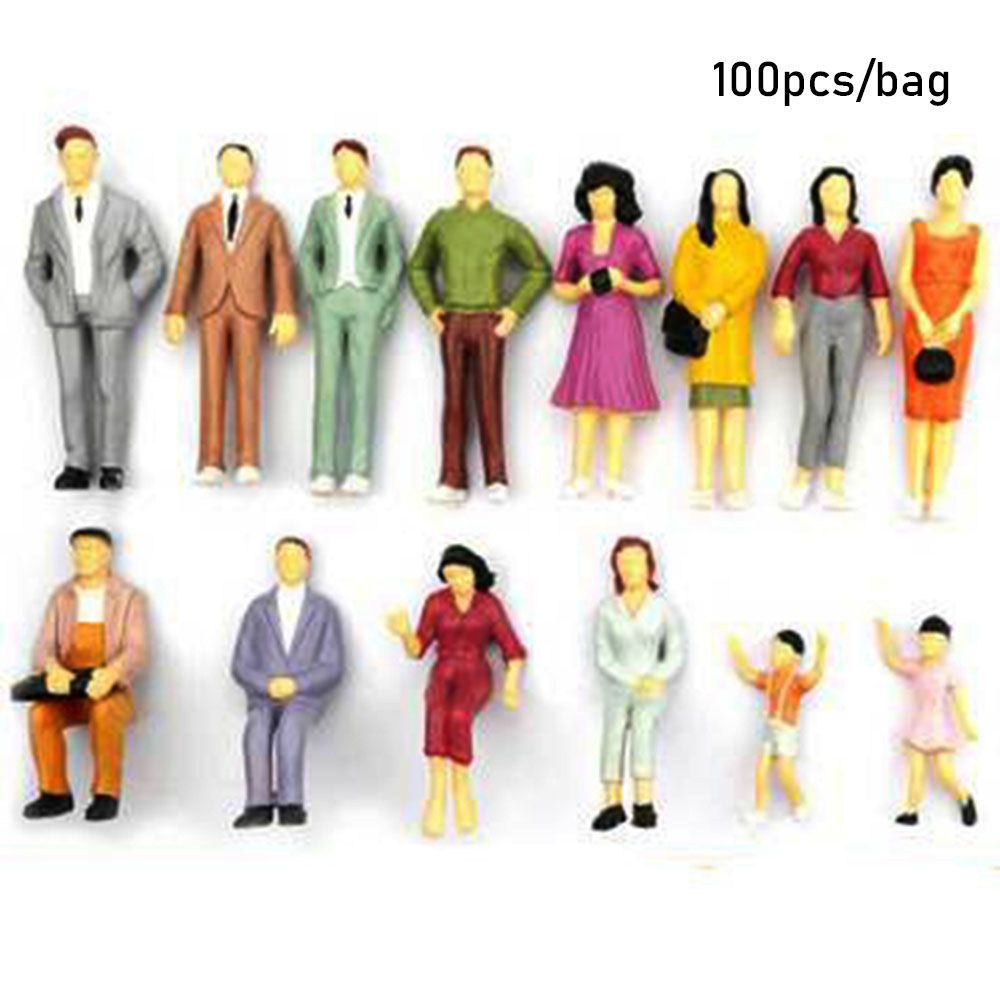 CHOOKYY 100 Pcs Model Building Action &amp; Toy Figures Passengers Train Scenery 1:100/1:150/1:75/1:50 Scale Die Characteristics Mixed Color Pose