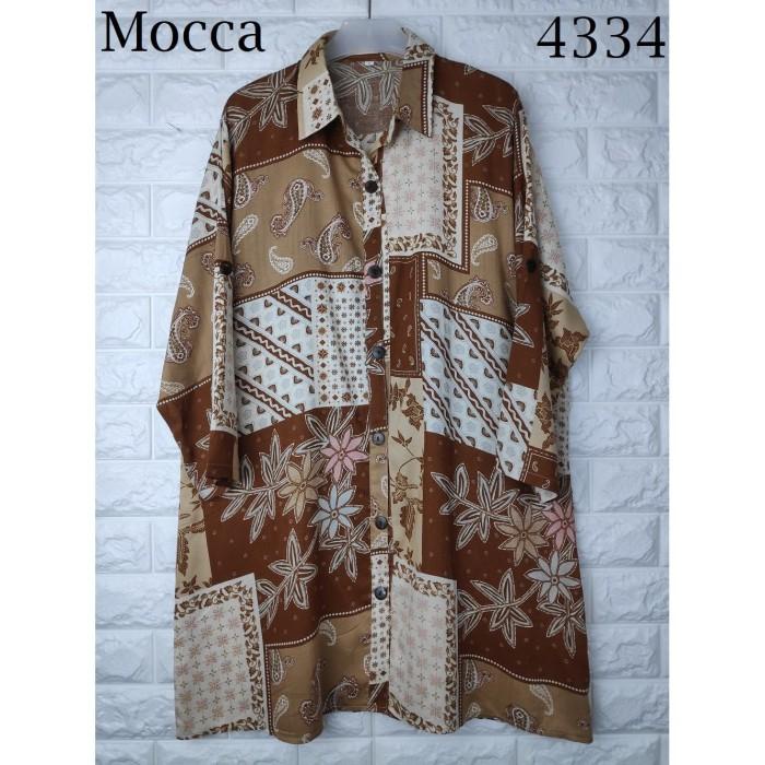 Super Sale Kemeja Wanita Motif Batik 4334 Bahan Rayon Terlaris