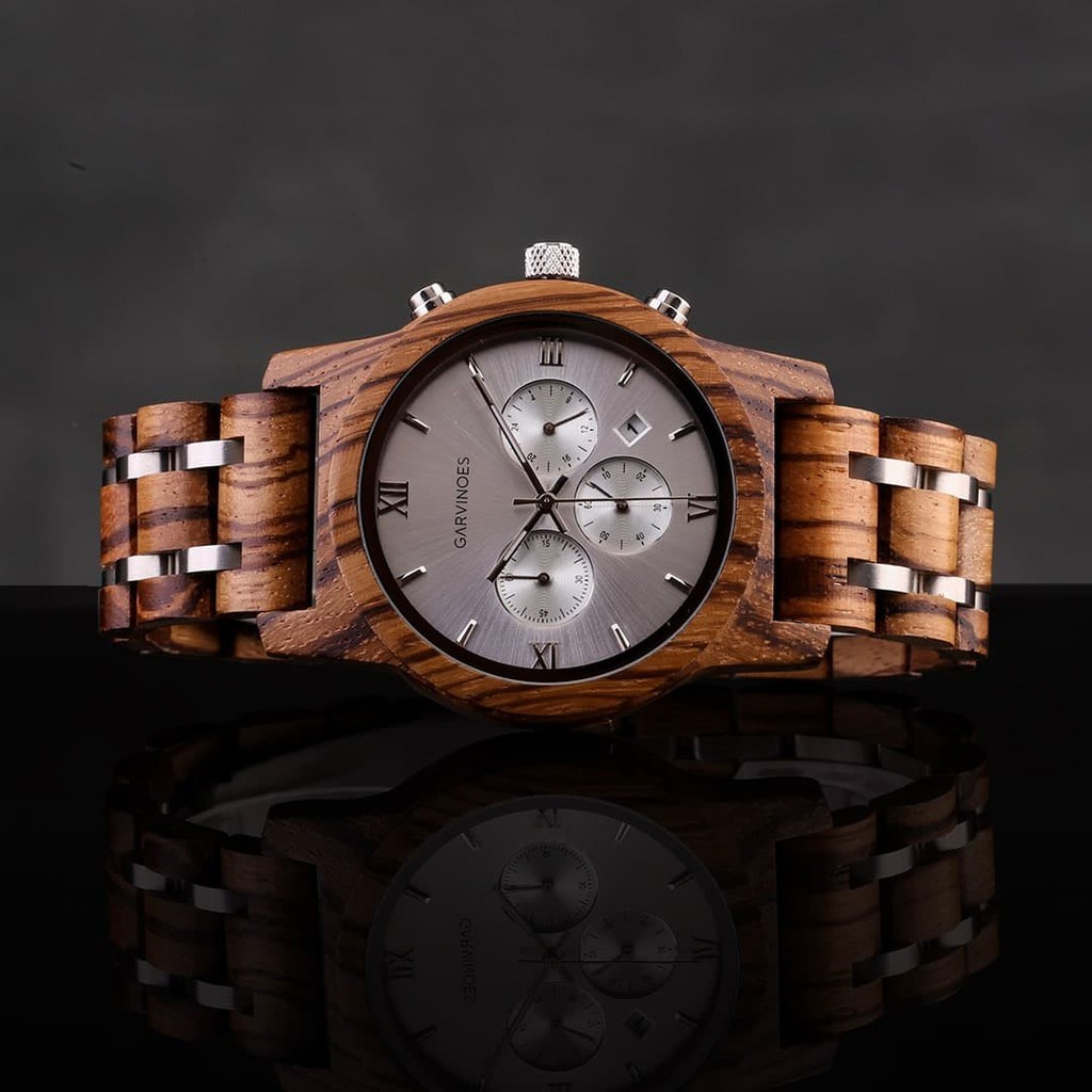 JAM TANGAN KAYU PRIA GARVINOES ASLI ORIGINAL - Dhover Series / JAM TANGAN BRANDED PRIA MURAH
