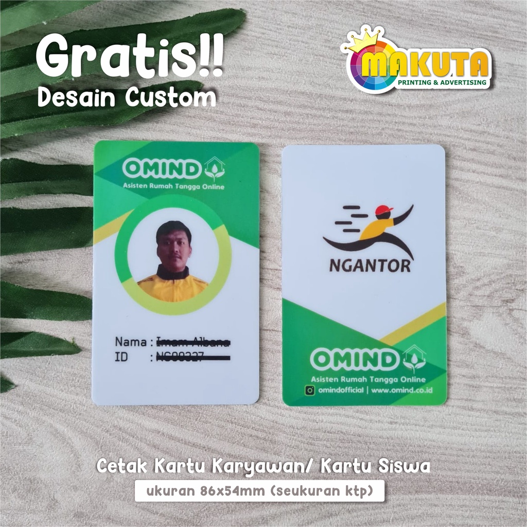 

Cetak Kartu Pelajar ID CARD Member Siswa Member Karyawan PVC