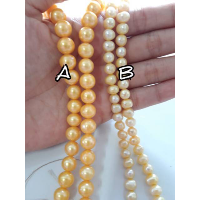 RENTENGAN MUTIARA SUPER AIR TAWAR ALAMI LOMBOK ASLI BAHAN PERHIASAN GELANG KALUNG CINCIN ANTING UNIK