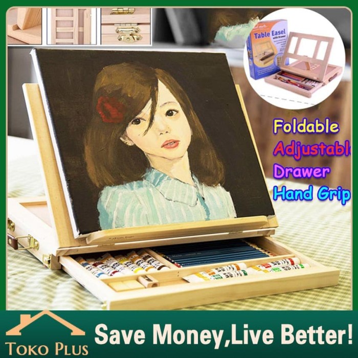 

(TERLARIS) Disesuaikan Easel Meja Kayu/FoldableTable Easel/ easel anak