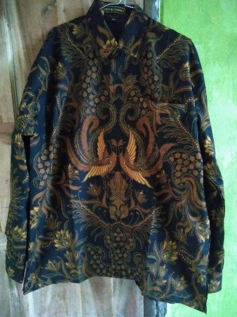 Peksi Semulur Sogan Kemeja Batik Pria Katun Primisima Full Furing