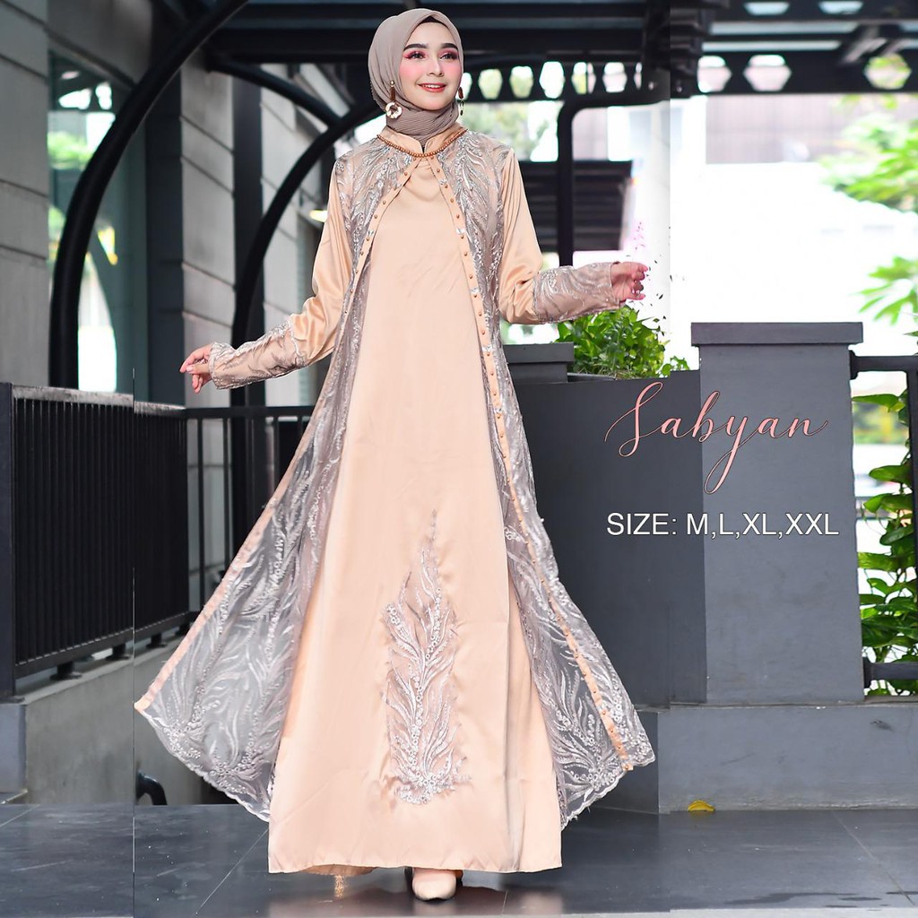 ABAYA TULLE MUTIARA / GAMIS PESTA