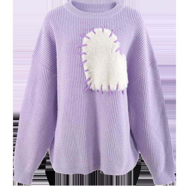 Rusa putih dengan sweater cinta macaron CLOUDSEASON yang sama musim gugur dan musim dingin menebal r