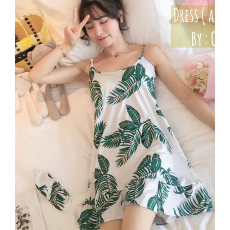 BUENO CREED - Daster Tidur Wanita Velona-Green Leaf