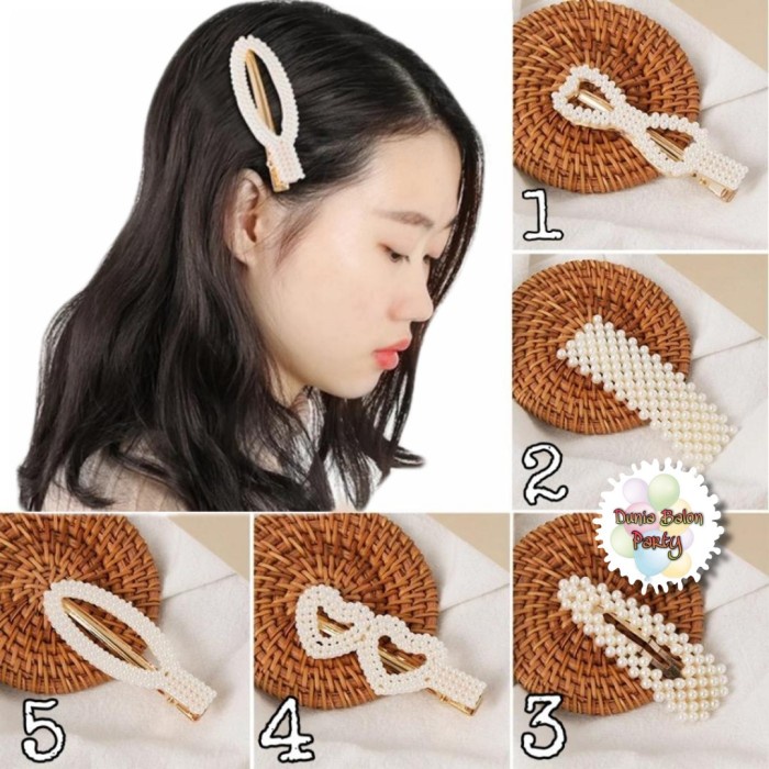 Jepit Rambut / Pearl Hairclip Mutiara Unik Korea Fashion