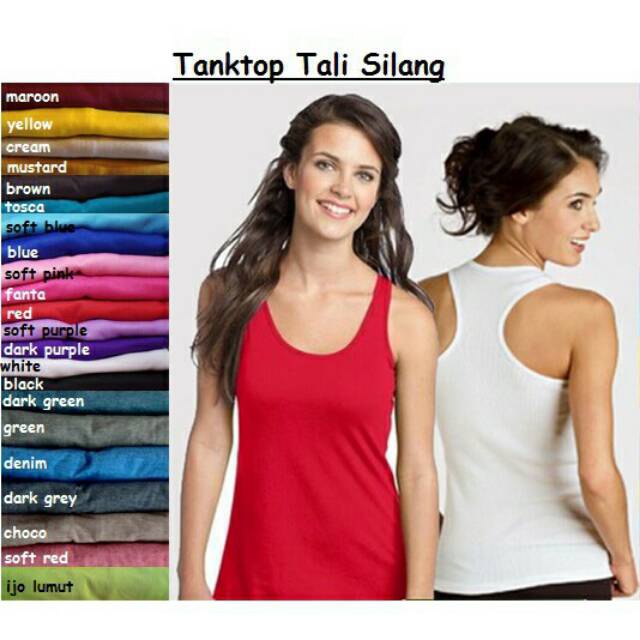 PROMO MURAH Tanktop Wanita Agnes Tali Silang / TANK TOP AGNES / SINGLET WANITA TALI BESAR / TANKTOP