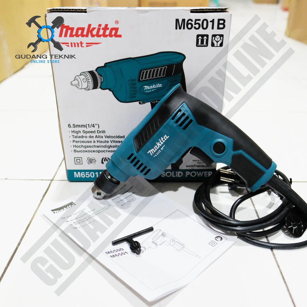 Mesin Bor Tangan 6.5mm Makita M6501B / Mesin Bor Listrik Makita M6501B