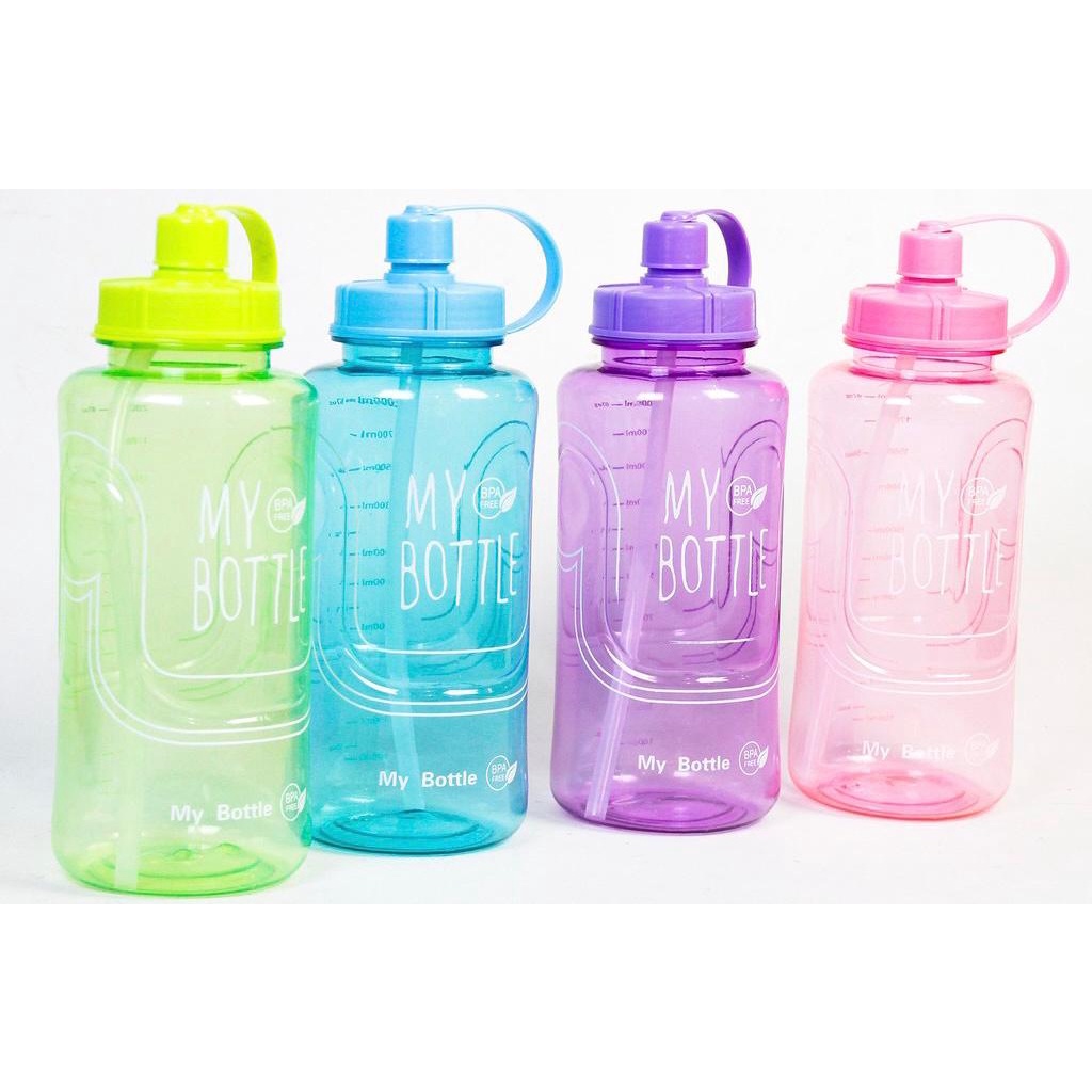 AS - Botol Minum / Tempat Minum My Bottle Jumbo Sedotan 2000 ml (2 Liter) MyBottle BpaFree Botol 2L
