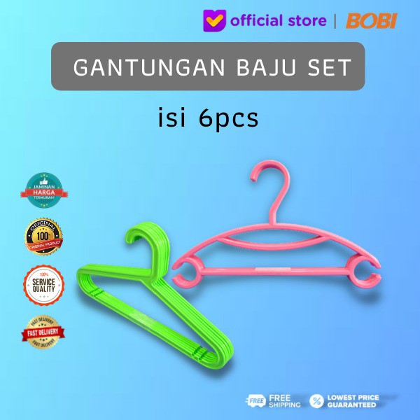 Promo !!! Gantungan Baju per Ikat Model Baru / Gantungan Termurah kualitas Bagus / Warna Random