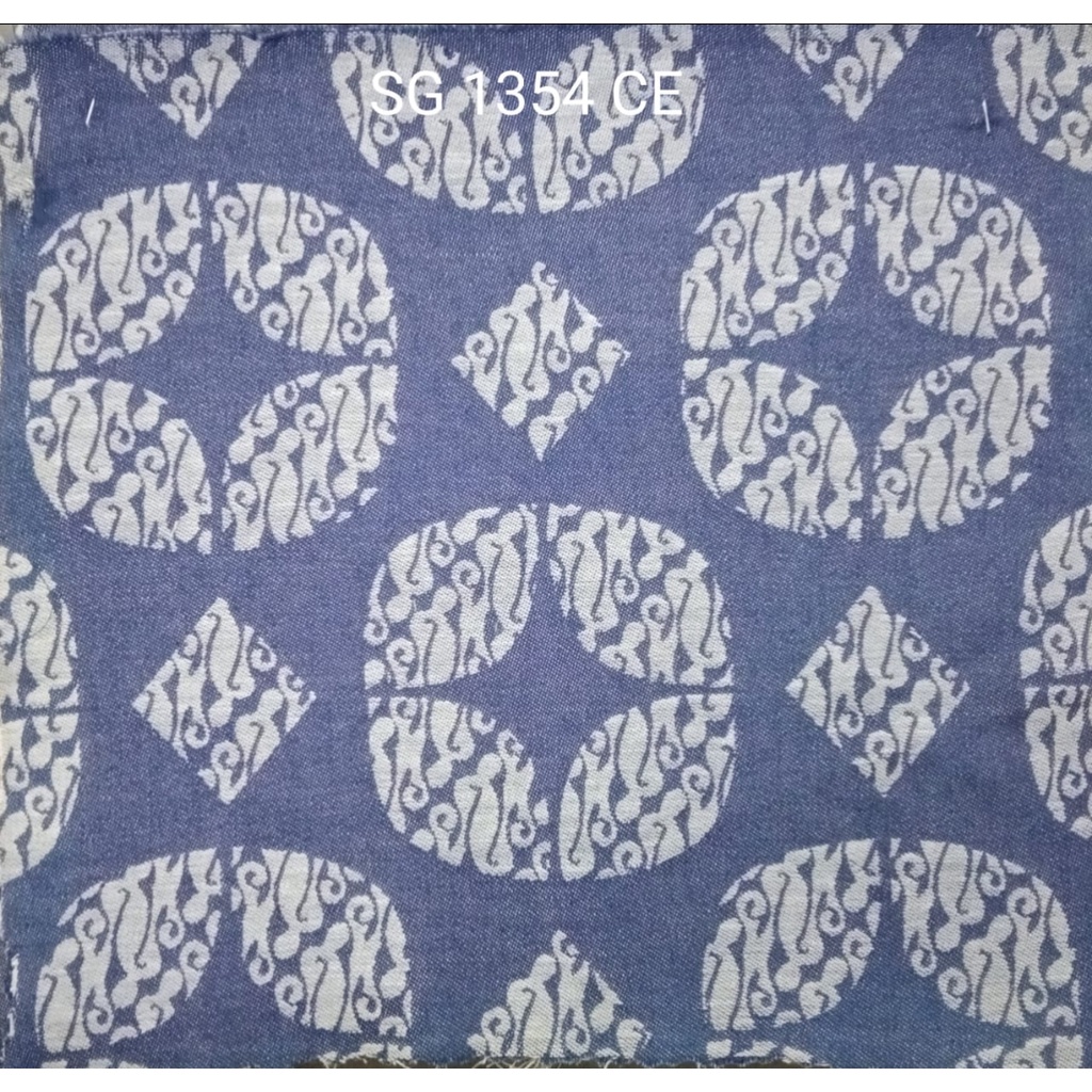 Kain Jacquard Jeans atau Denim Meteran Motif Batik SG_1354
