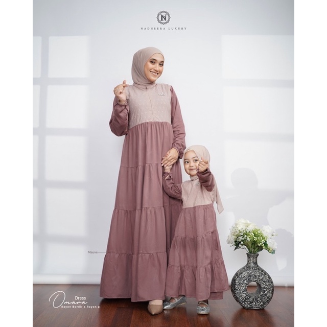 TERBARU ✔️OMARA COUPLE MOMS & KIDS NADHEERA LUXURY GAMIS COUPLE IBU ANAK