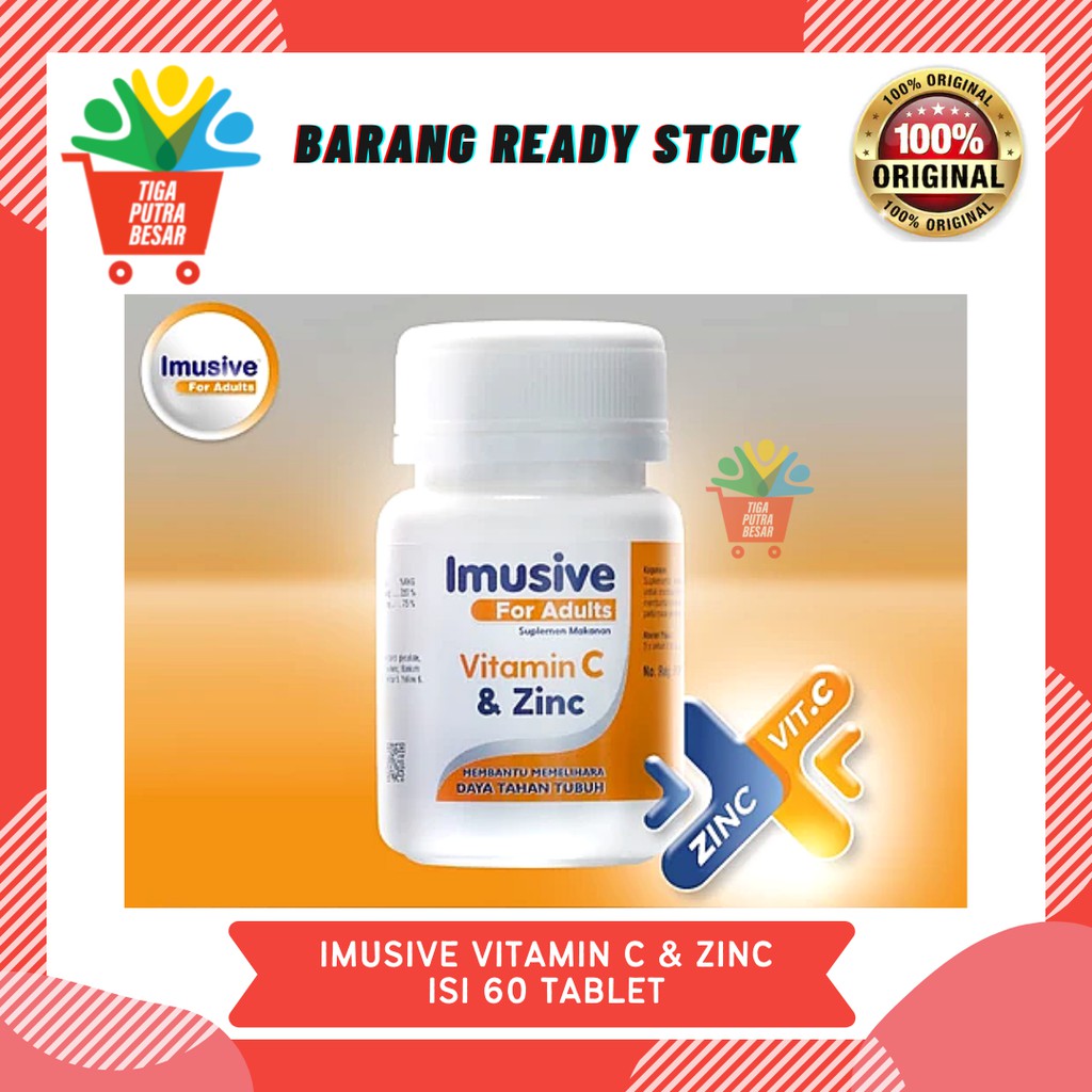 IMUSIVE SUPLEMEN MAKANAN VITAMIN C &amp; ZINC ISI 60 TABLET