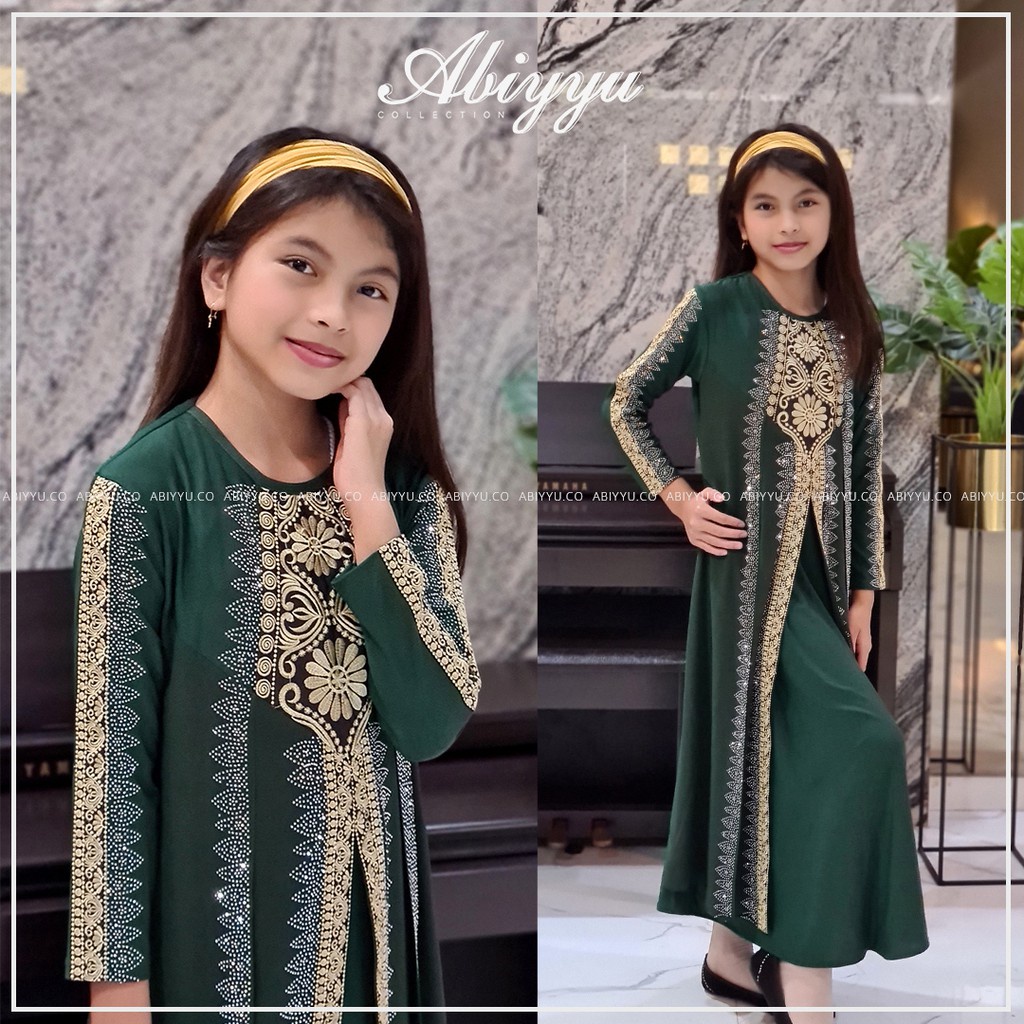 Abiyyuco GL1015A | Abaya Turkey Anak / Turki Anak / Gamis Anak / Bisa Untuk Couple / Ready untuk anak umur 4 sampai 13 tahun / Bahan Jersey dan Ceruty  / Ready 8 Warna