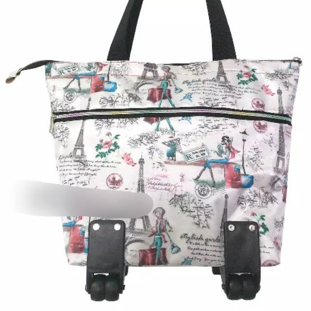 Tas Shopping Bag Roda Foldable Travel Bag