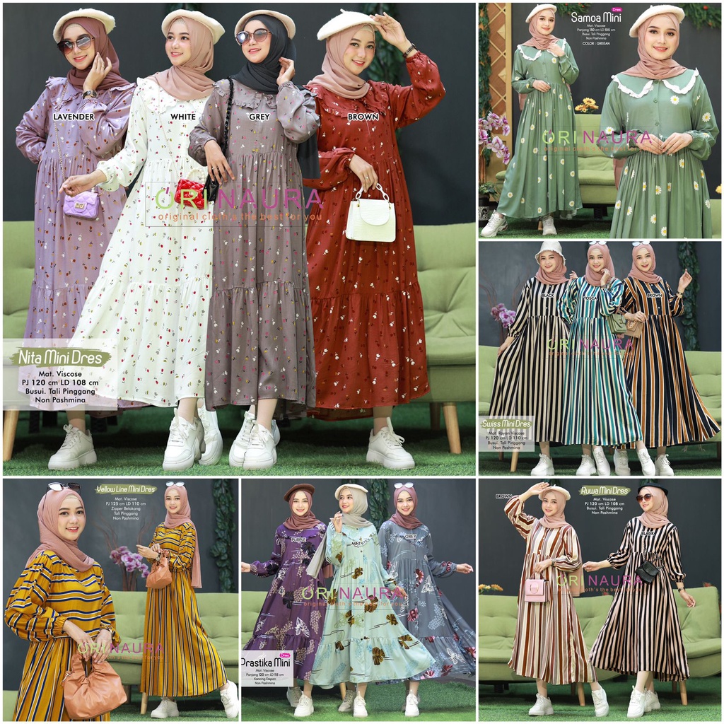 Gamis Midi Dres All Model 3 Mini Dress Original Ori Naura